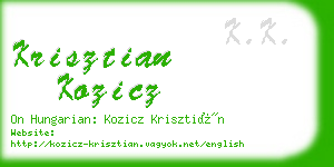 krisztian kozicz business card